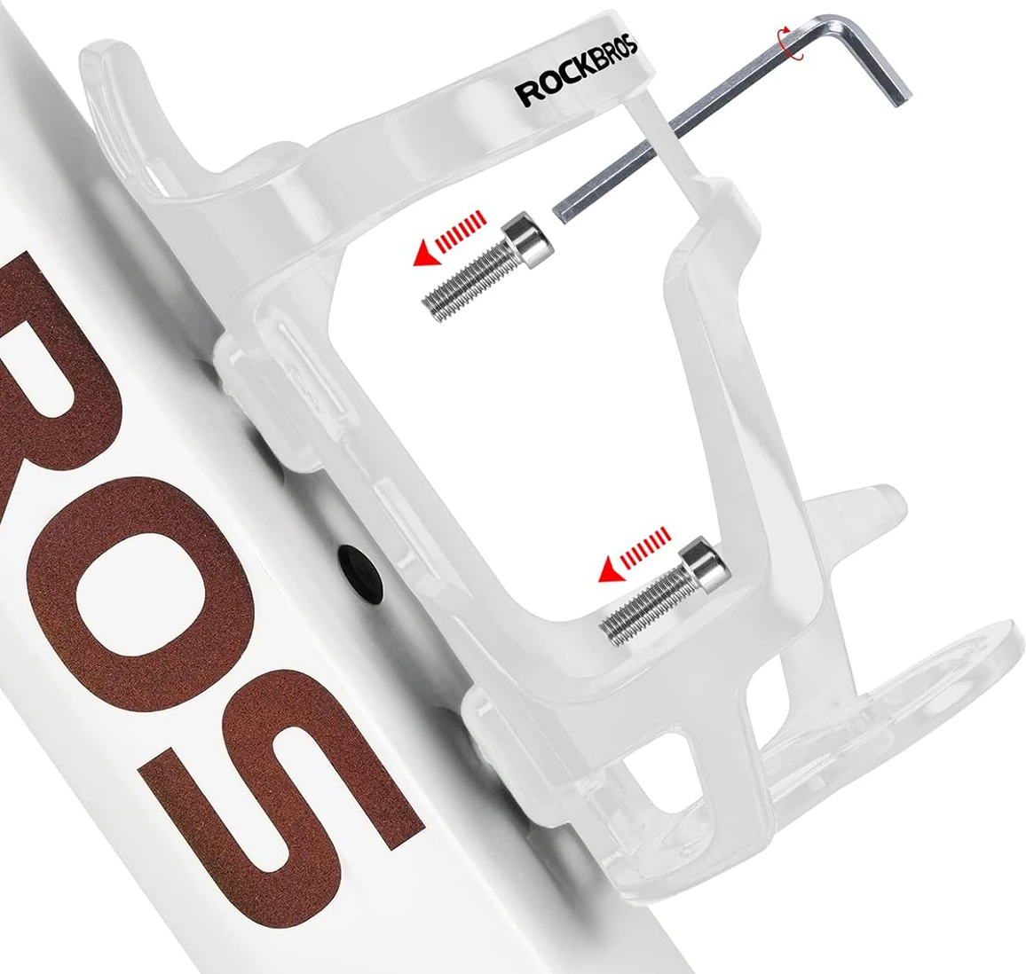 Mbajtëse shishe për biçikletë Rockbros 31210012002, polikarbonat, e bardhë