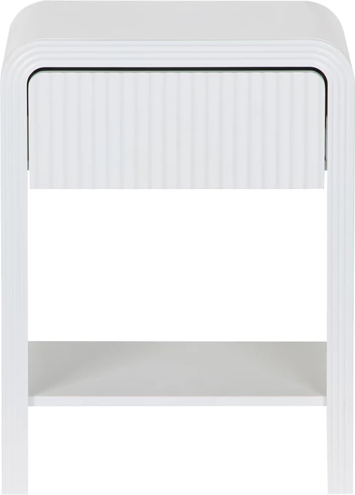 Komodinë Zeplen MDF ngjyrë e bardhë 40x30x53cm