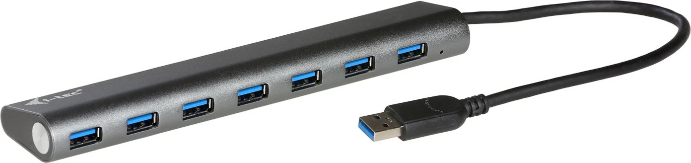 Hub USB i-tec 7 porta, metal, USB 3.0, 5Gbps, argjend