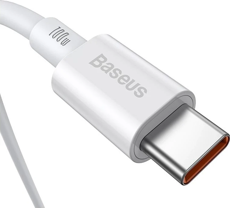 Kabllo Baseus Superior USB-C/USB-C, 1m, 100W, e bardhë