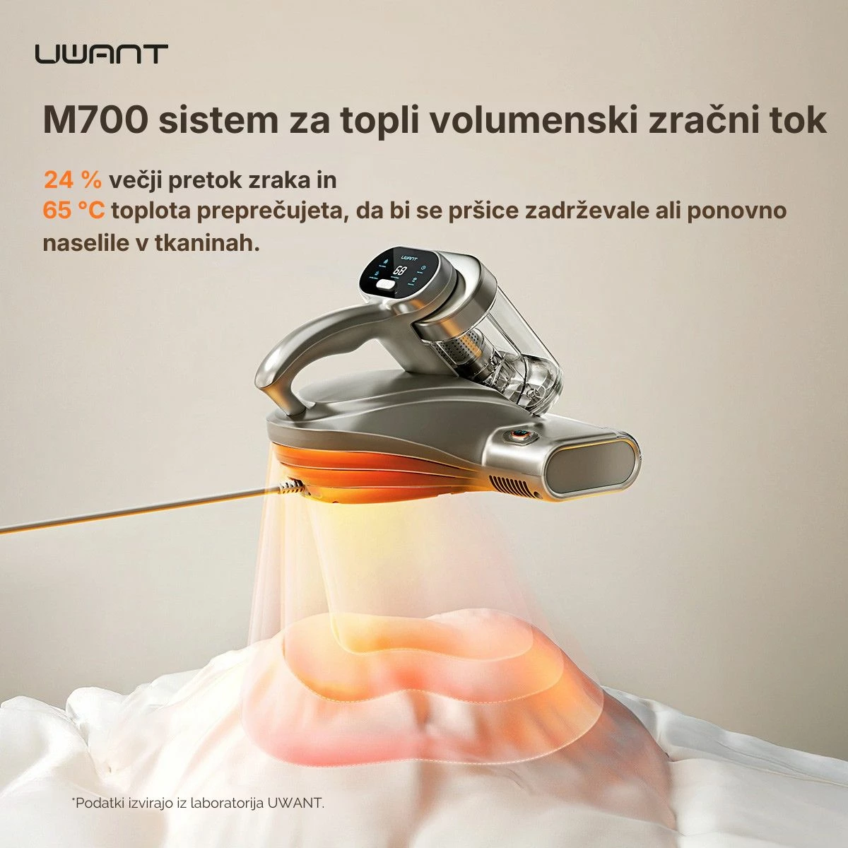 Pastrues marimangash UWANT M700, 18000Pa, 65°C, UVC, ekran LED, gri