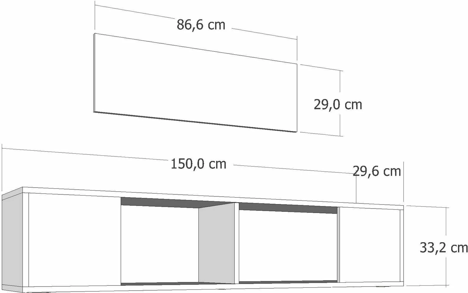 Komodë TV Skye Decor, anthracite, Kodaks L3