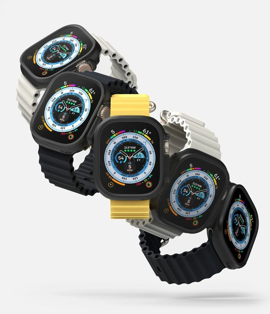 Mbështjellës Ringke Slim për Apple Watch Ultra 1/2 (49mm), 2 copë, Transparent dhe Mat Zi