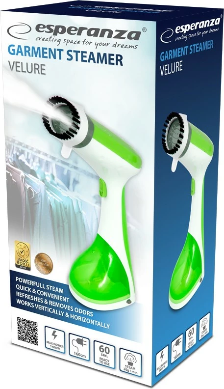 Avullues rrobash Esperanza Velure EHI008, 220 ml, 1400 W, Gjelbër/Bardhë