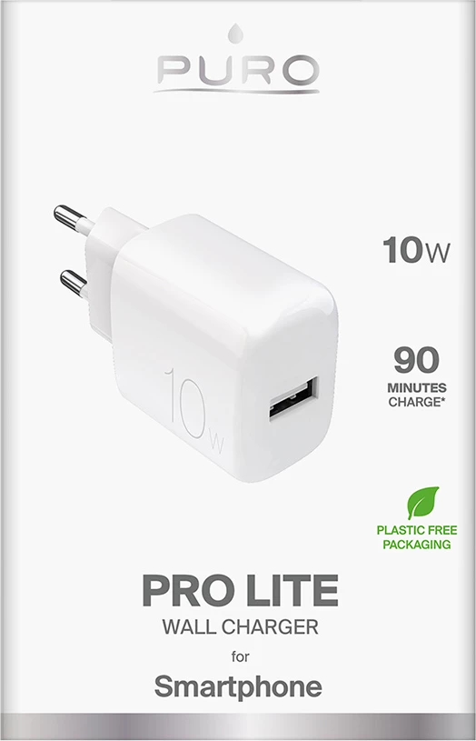 Karikues muri Puro PROLITE 10W, USB-A, Bardhë