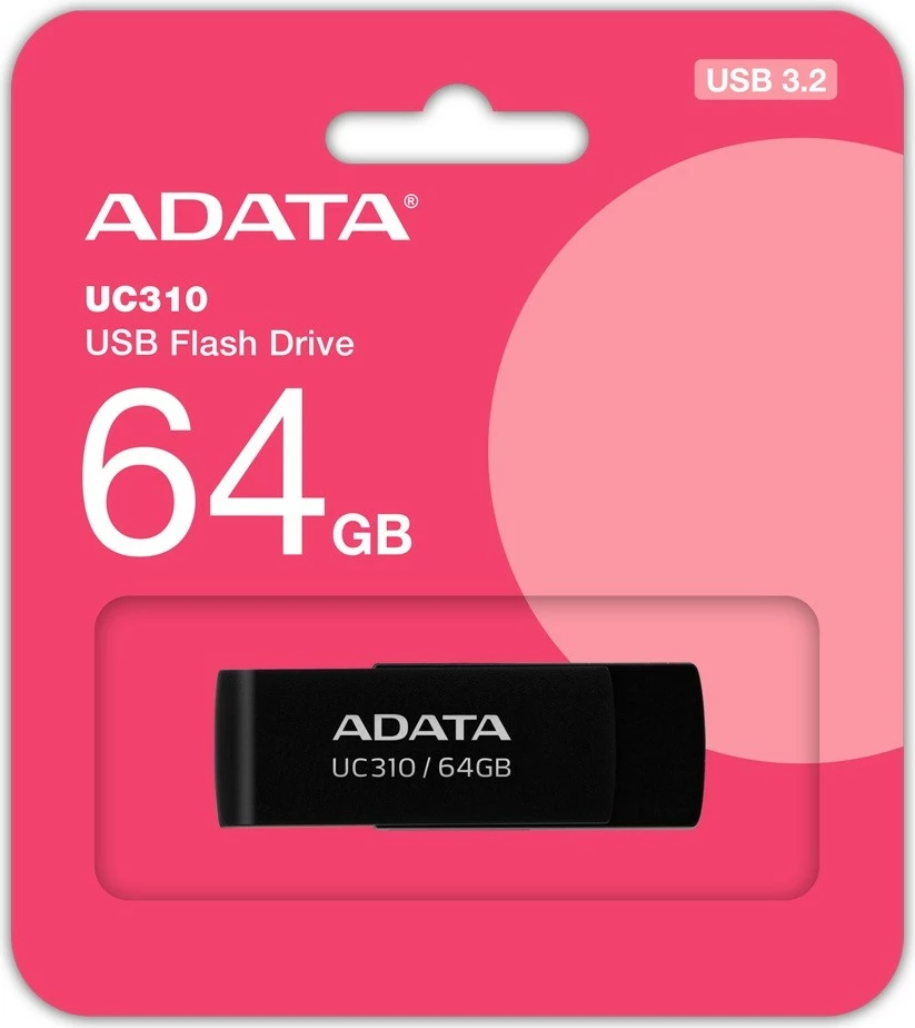 Pendrive Adata UC310, 64GB, USB 3.2, e zezë