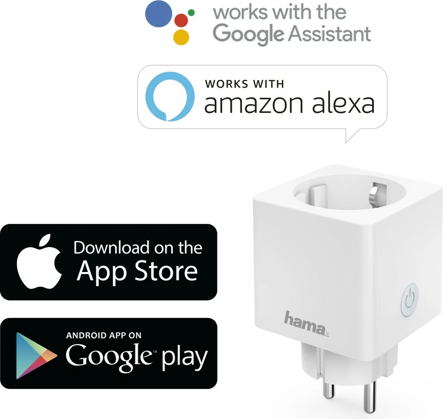 Prizë smart Hama Mini, Wi-Fi, 16A, 3680W, e bardhë