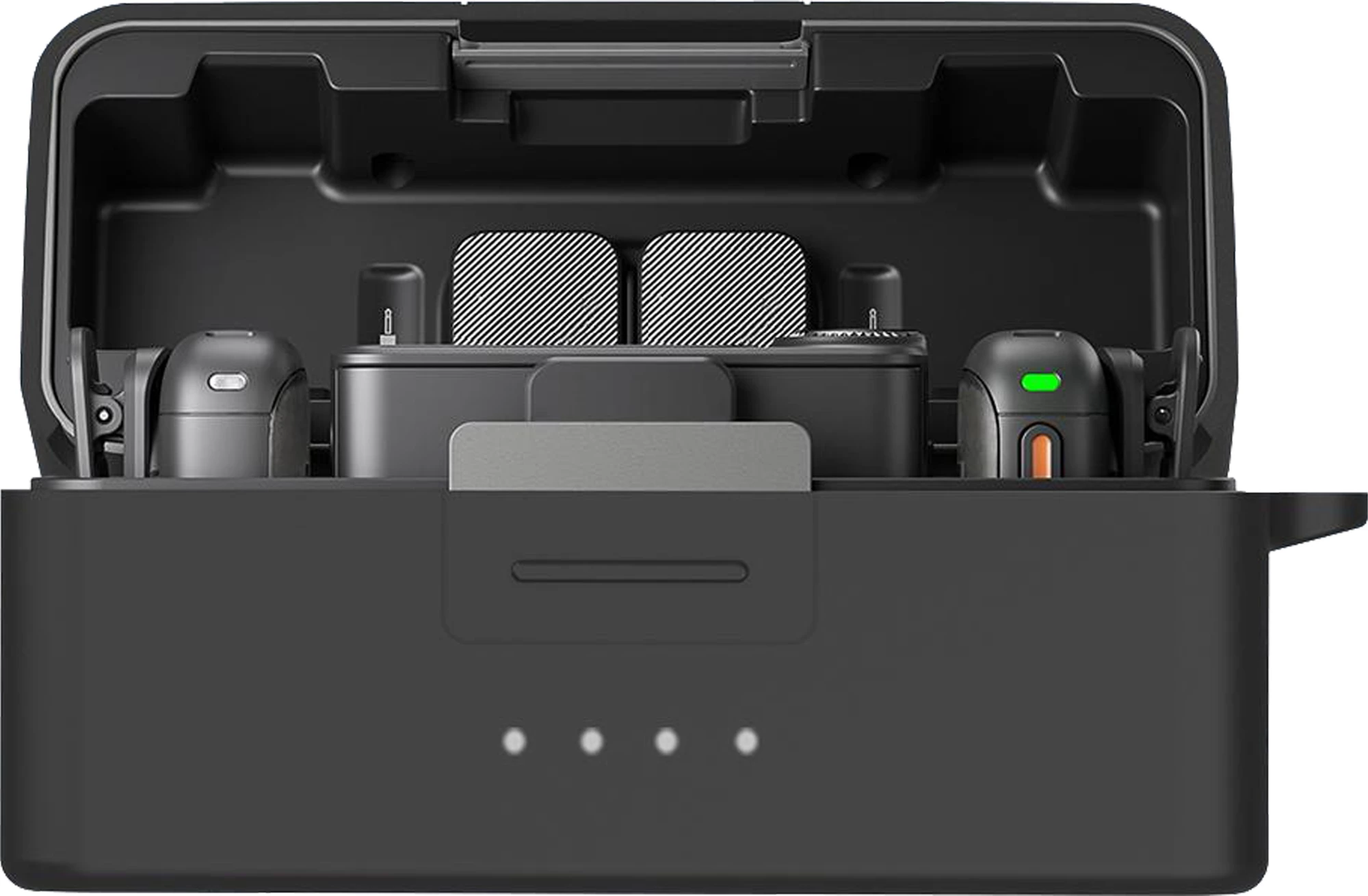 Mbështjellës silikoni mbrojtës për kasë karikimi Puluz PU795B për DJI Mic 3, i zi, me karabinë