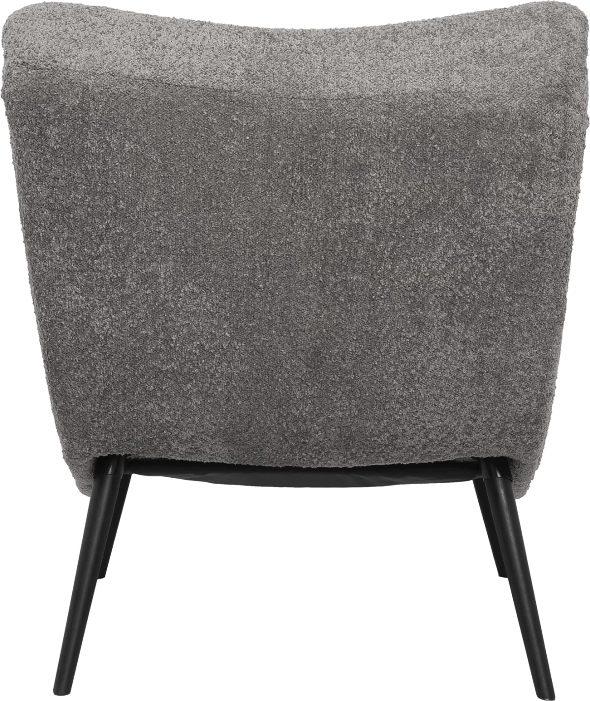 Karrige BRYM FH9605.11, pëlhurë boucle gri, këmbë druri të zeza, 97x80x100H cm