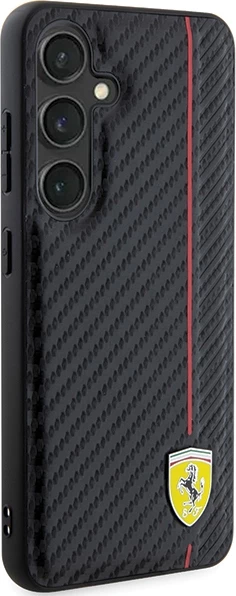 Mbështjellës Ferrari Carbon Printed Line për Samsung Galaxy S24, i zi