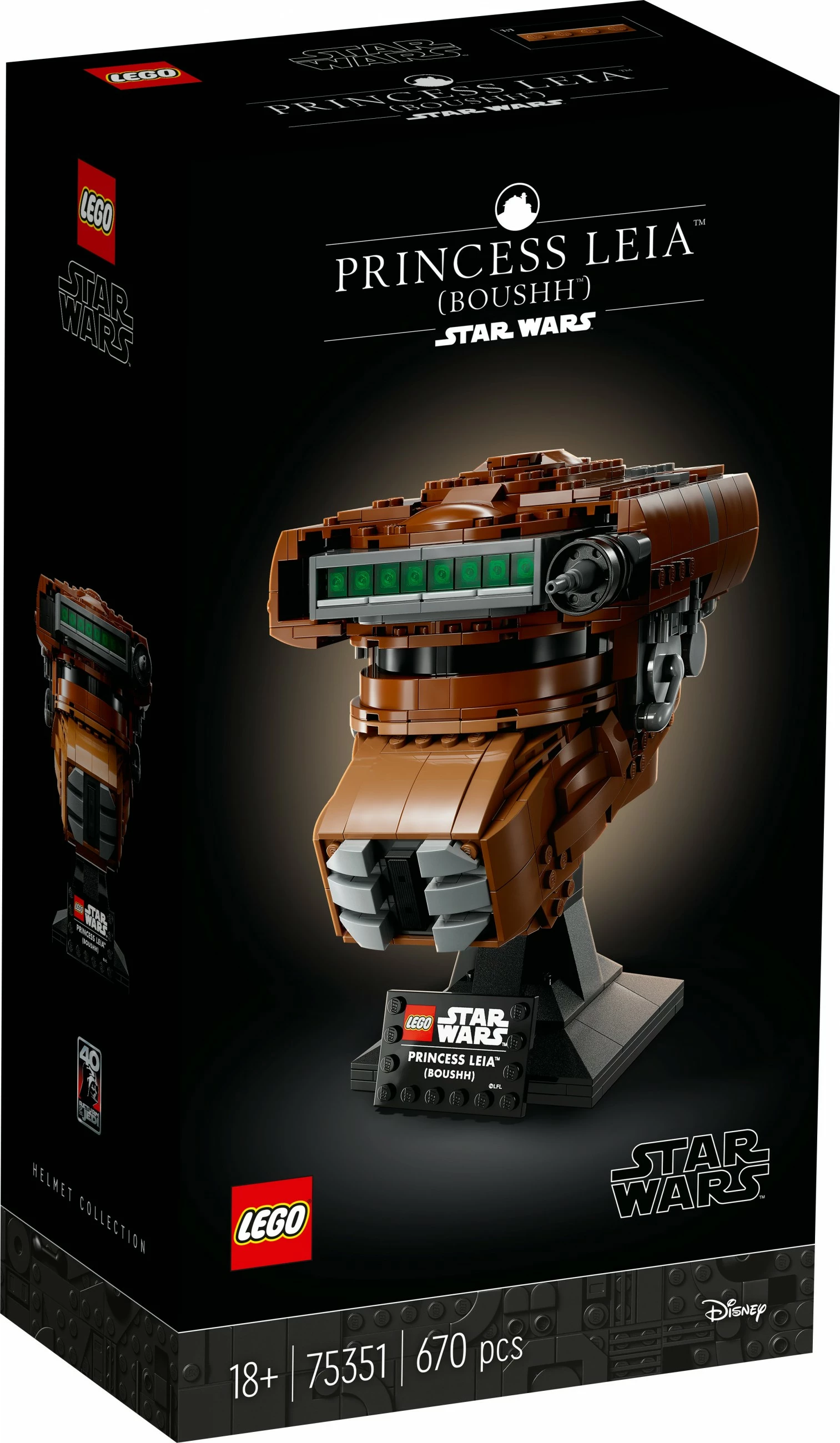 Set ndërtimi LEGO Star Wars 75351 helmetë Princesha Leia (Boushh), 670 pjesë, multikolor