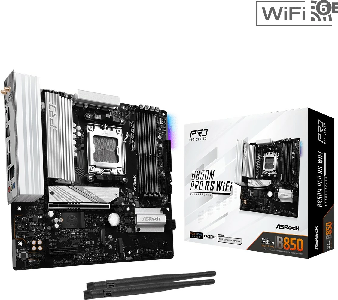 Pllakë amë ASRock B850M PRO RS WIFI, Socket AM5, 4x DDR5, micro ATX