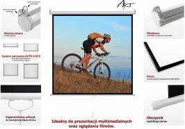 Ekran projekcioni ART ER M100 4:3, 100 inç, manual, 203x152cm, i bardhë