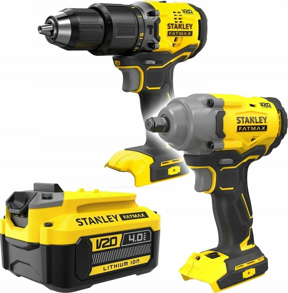 Set veglash me bateri Stanley FATMAX V20 SFMCK217M1S-QW, 18V, 4Ah, 5 pjesë, e verdhë/zezë