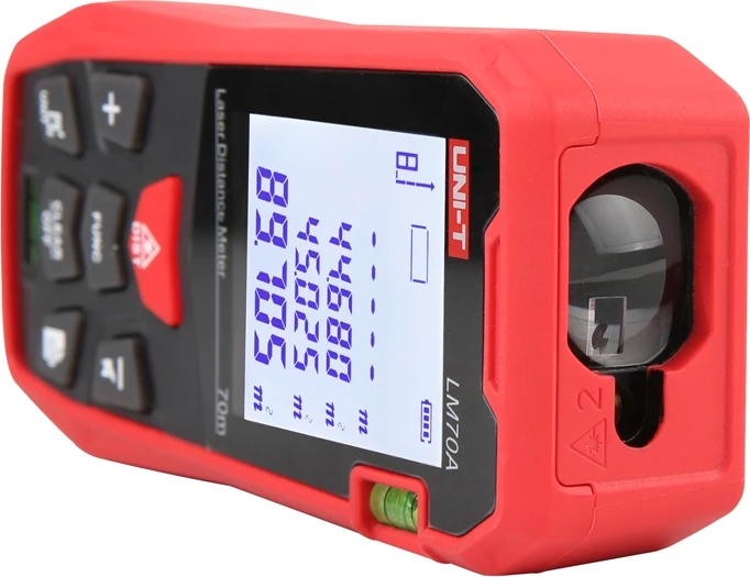 Matës distance lazer, UNI-T, LM70A, 70 m, saktësi deri ±2 mm, ekran 2 inç, me kuti transporti