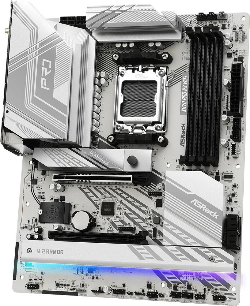 Pllakë amë ASRock X870 Pro RS WiFi, Socket AM5, DDR5-SDRAM, 256 GB, E bardhë