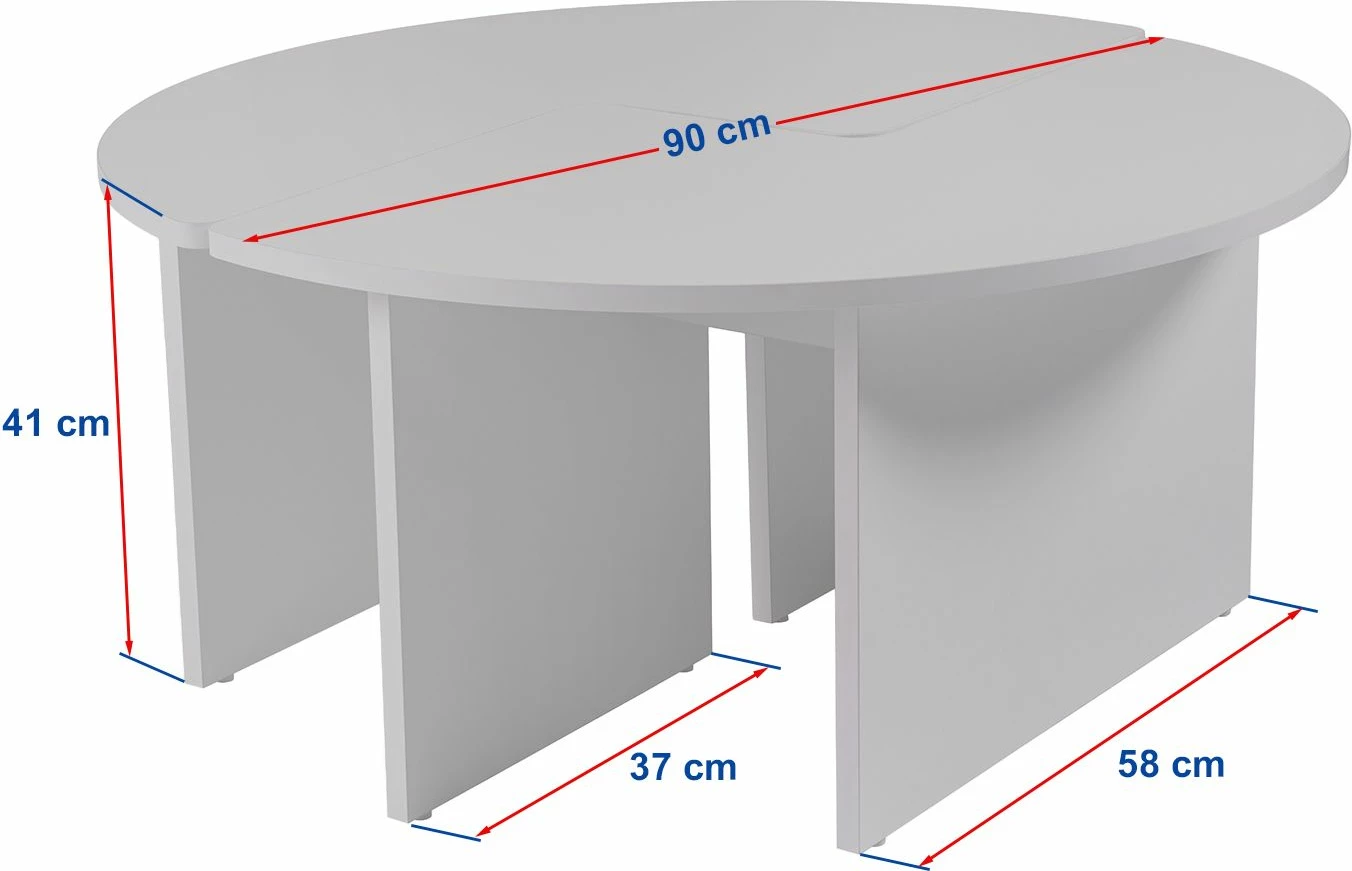 Tavolinë kafeje Nordure, Moira, ngjyrë natyrale e bardhë