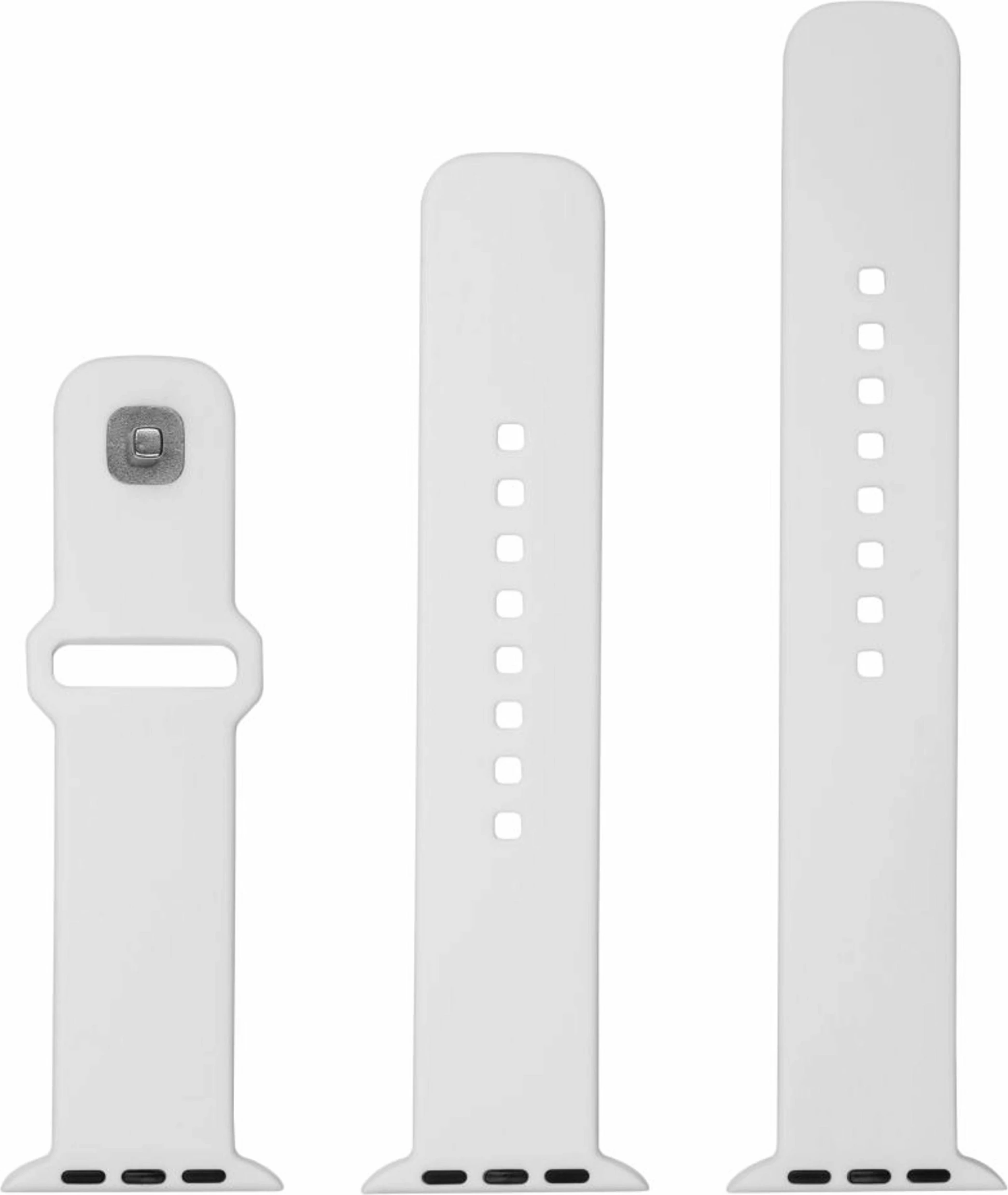 Rrip silikoni Fixed për Apple Watch 42/44/45 mm, 3 copë, i bardhë