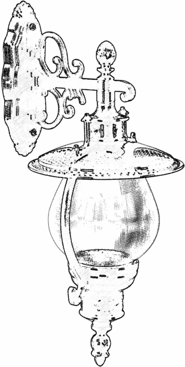 Llambë muri për jashtë Opviq, BAP-68205-BSY, e zezë
