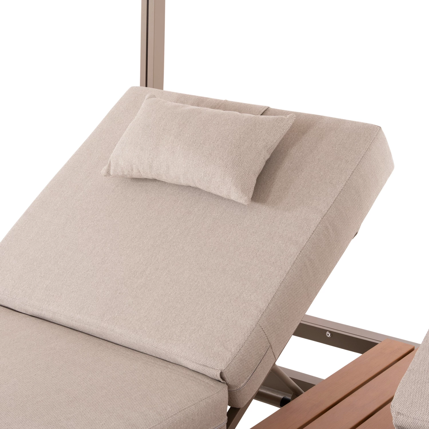 Shezlong dopio me hije, alumin, ngjyrë kapuçino, GALLANT FH6097.04, 2x2x2m