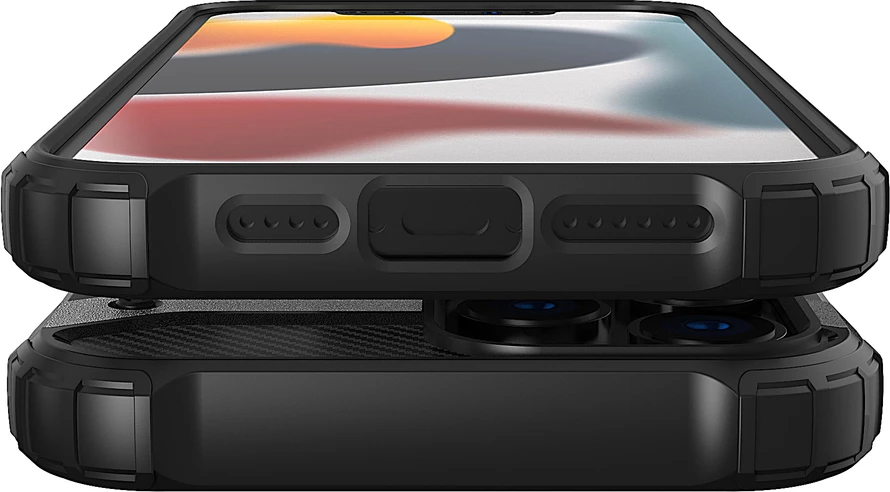 Mbështjellës Hurtel Hybrid Armor për iPhone 13 Pro, argjendtë