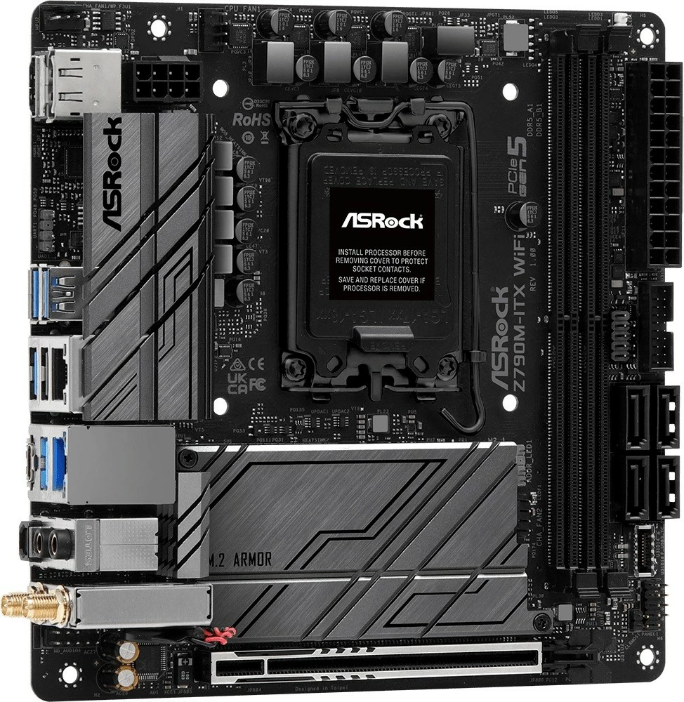 Pllakë amë ASRock Z790M-ITX WIFI, LGA1700, DDR5, mini ITX, e zezë