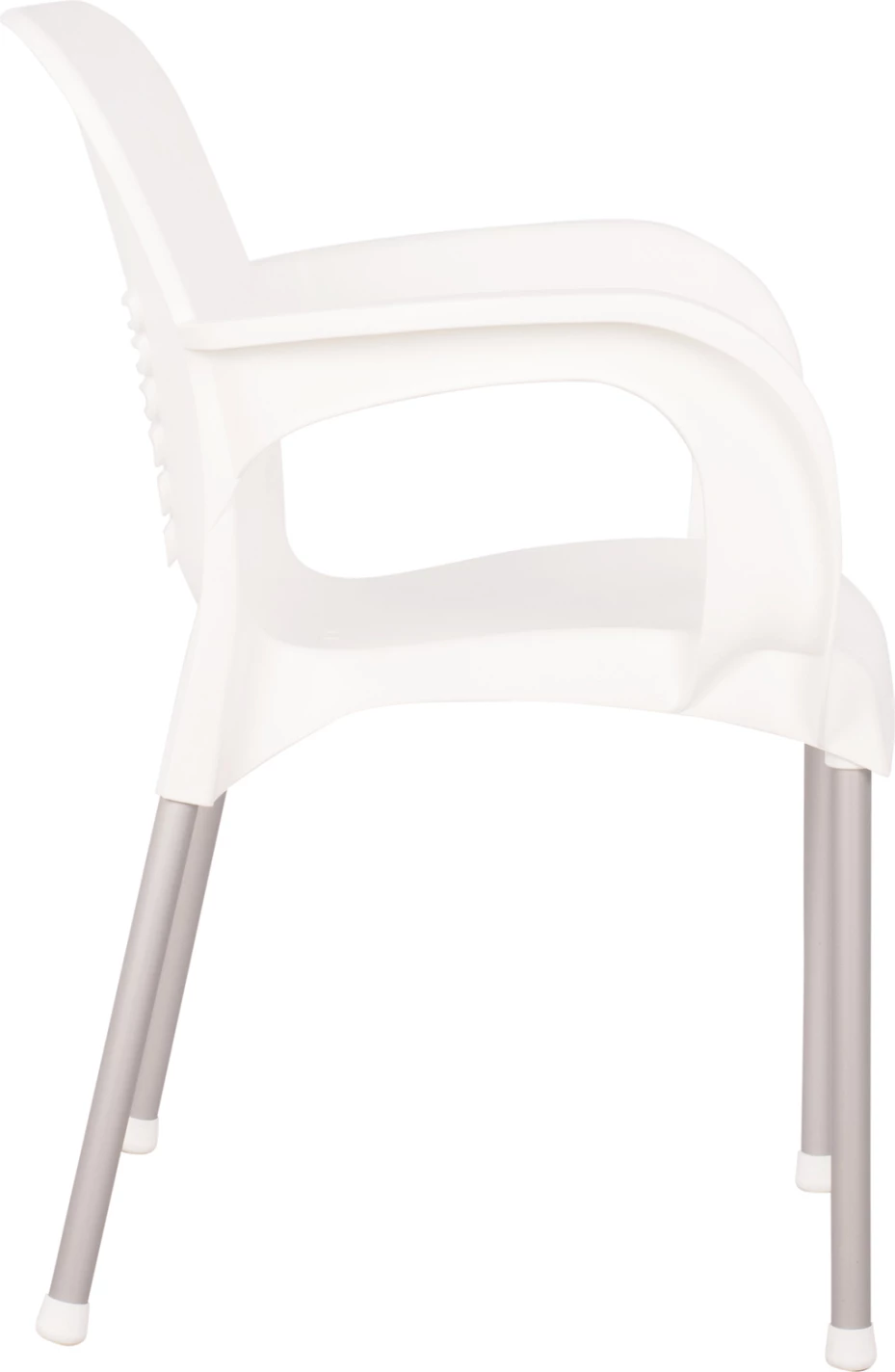 Karrige polipropileni KAREK FH5592.01 e bardhë me këmbë alumini 59x58x81 cm