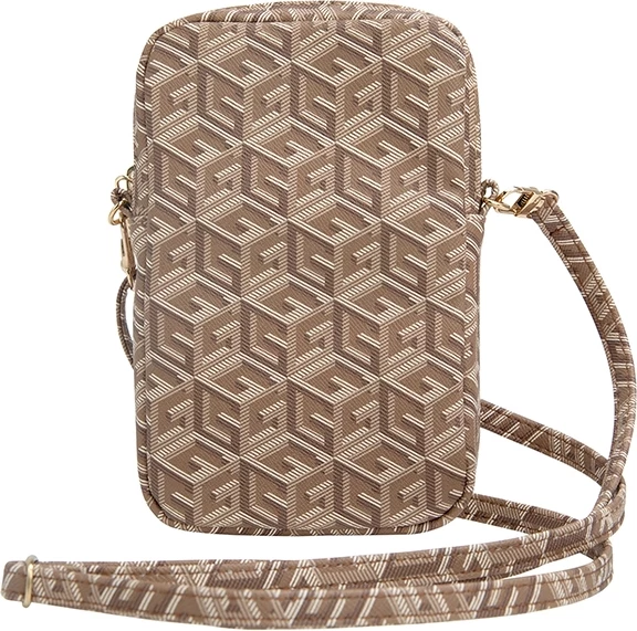 Mbështjellës për celular Guess Zip GCube Bottom Stripe, kafe