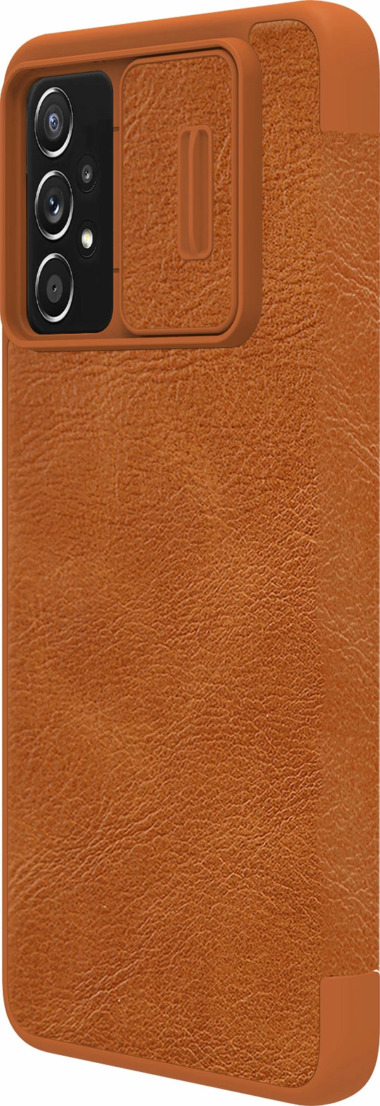 Mbështjellës Nillkin Qin për Samsung Galaxy A73, lëkurë, kafe