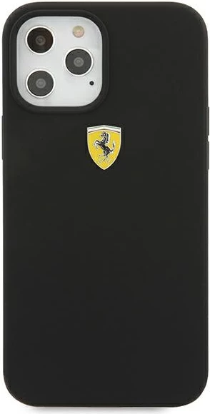 Mbështjellës Ferrari FESSIHCP12LBK për iPhone 12 Pro Max 6.7", silikon, zi