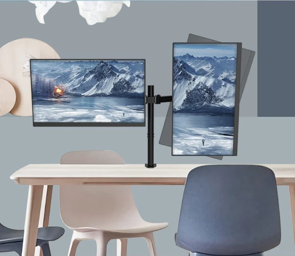 Mbajtëse tavoline për 2 monitorë Techly 13-27", me kllampë ICA-LCD 482-D, e zezë