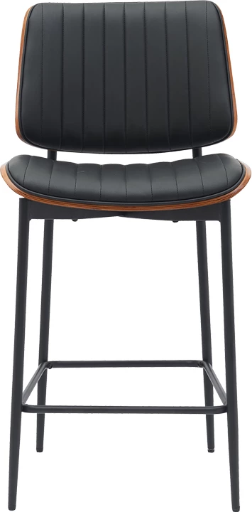 Karrige për bar Kathy, ngjyrë e zezë, dru arre, metal, 48.5x52.5x96cm