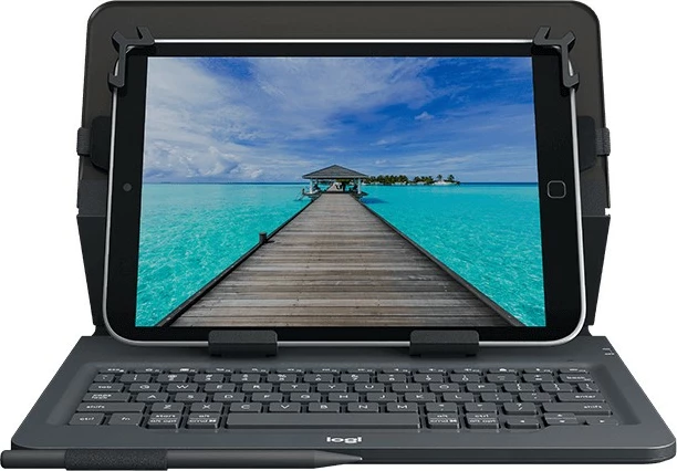 Tastierë me mbështjellës Logitech Universal Folio, Bluetooth, QWERTZ, e zezë