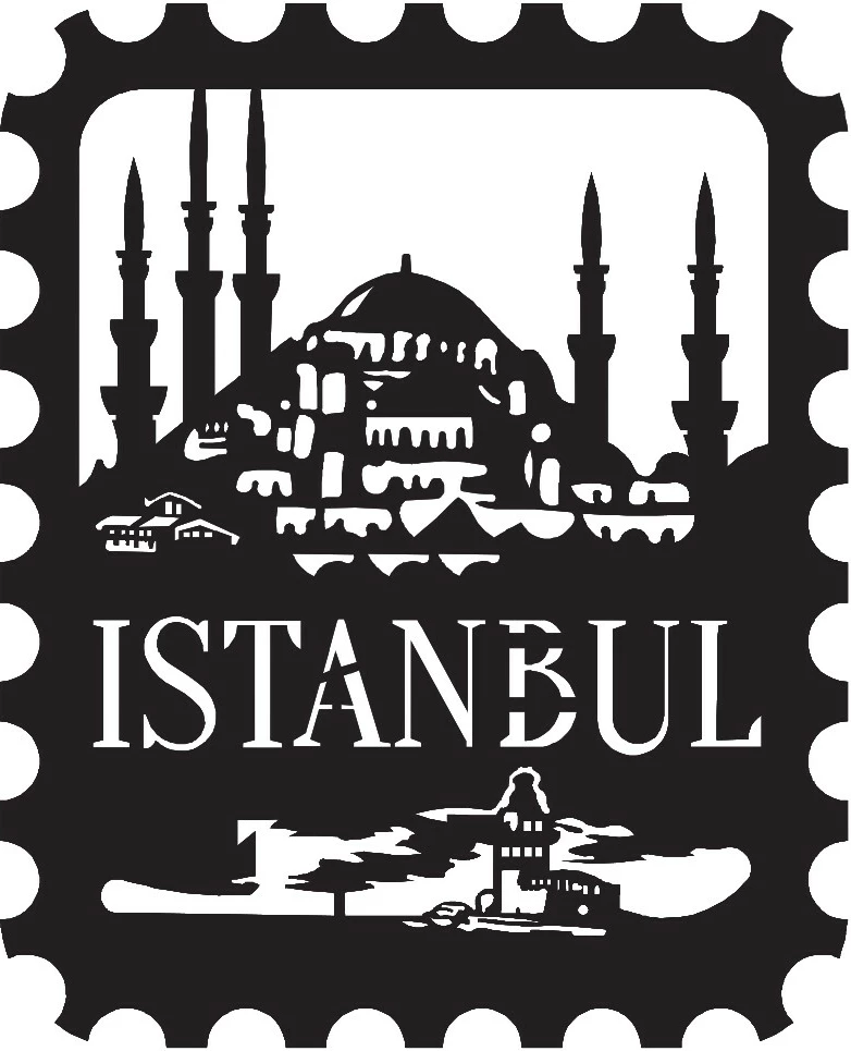 Aksesor dekorativ metalik për mur, Wallity, pullë Istanbul