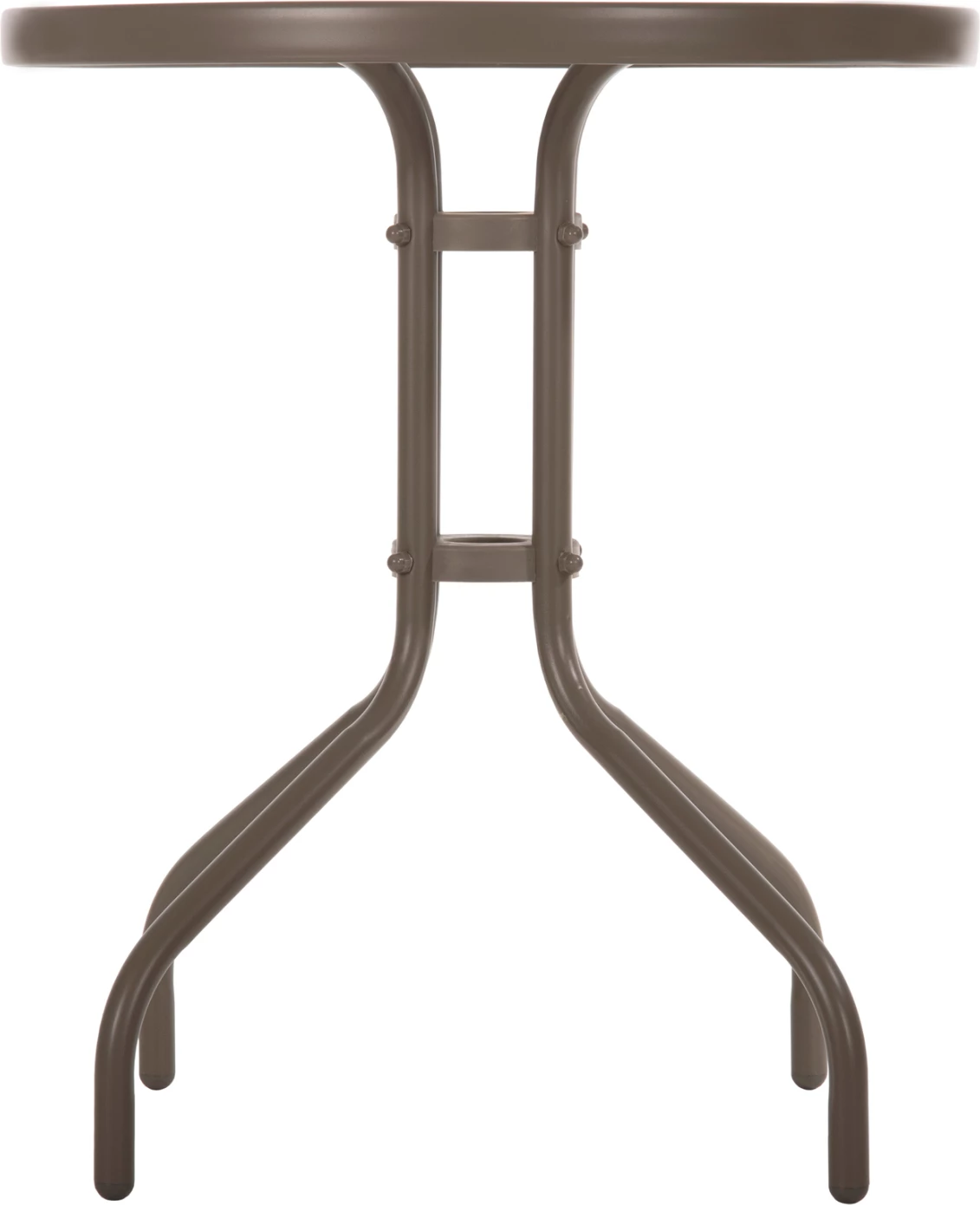 Tavolinë e rrumbullakët për jashtë, ngjyrë shampanjë, FH5079.04, sipërfaqe tavoline prej xhami, Φ60x70H cm