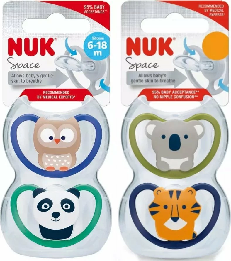 Biberon NUK Space 6-18m silikon, paketim 2 copë