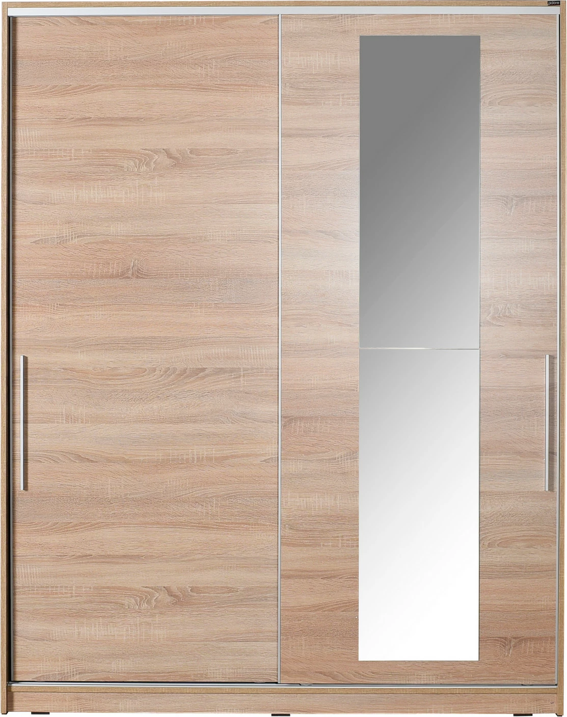 Dollap Hanah Home, SWD-716-SS-3, ngjyrë sonomo, me derë pasqyre, 160x207x60cm