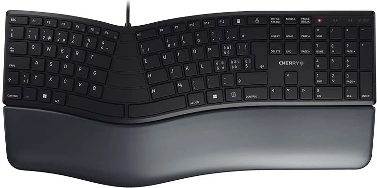 Tastierë Cherry KC 4500 ERGO, Full-size, USB, QWERTZ, E zezë