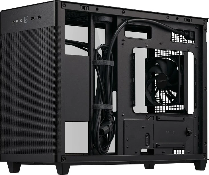 Kasë ASUS AP201 PRIME TG Mini Tower e Zezë