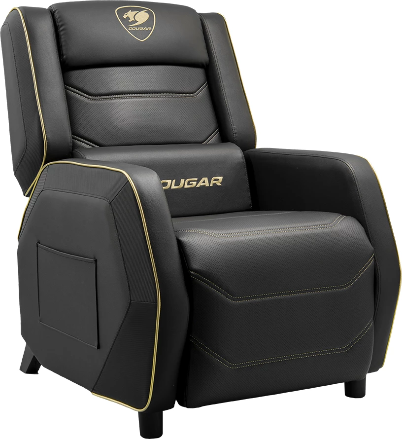 Sofë gaming COUGAR Ranger S Royal, PVC leather, 95-160°, max 160 kg, e zezë/artë