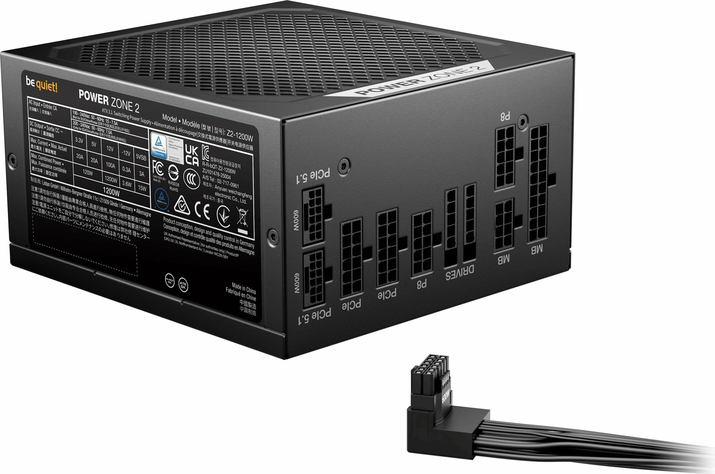 Furnizues rryme be quiet! Power Zone 2 BP030EU 1200W 80 Plus Platinum, fully modular, i zi