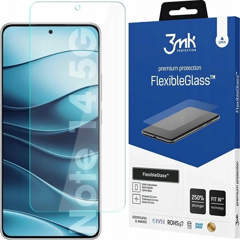 Xham mbrojtës ekrani 3MK FlexibleGlass për Xiaomi Redmi Note 14 5G, 1 copë