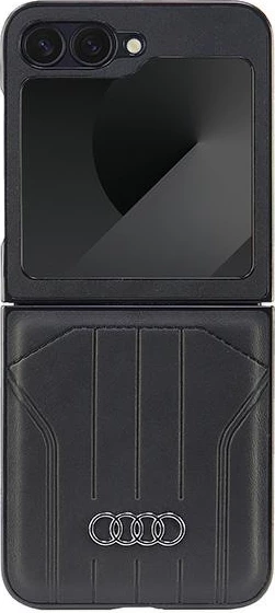 Mbështjellës Audi Synthetic Leather MagSafe për Samsung Galaxy Z Flip 6, i zi