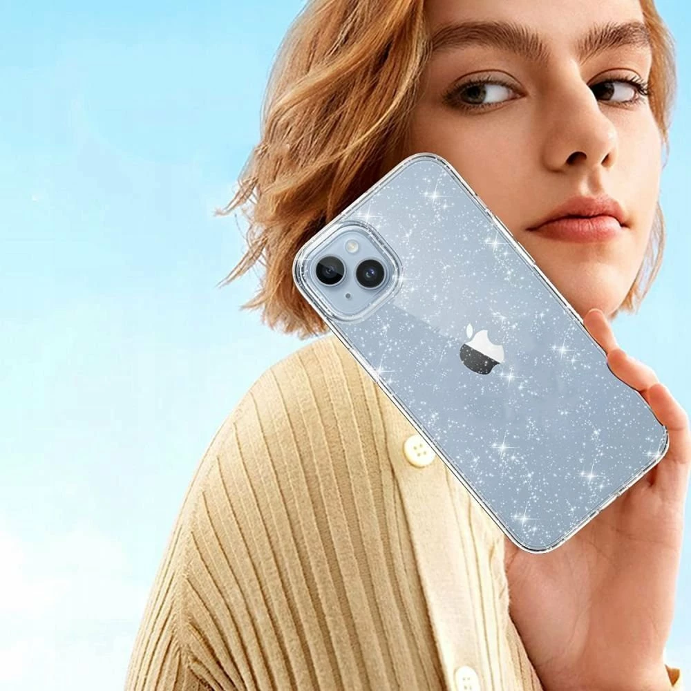 Mbështjellës Tech-Protect Flexair Hybrid për Samsung Galaxy S23 FE, TPU/PC, Glitter, transparent, 1 copë