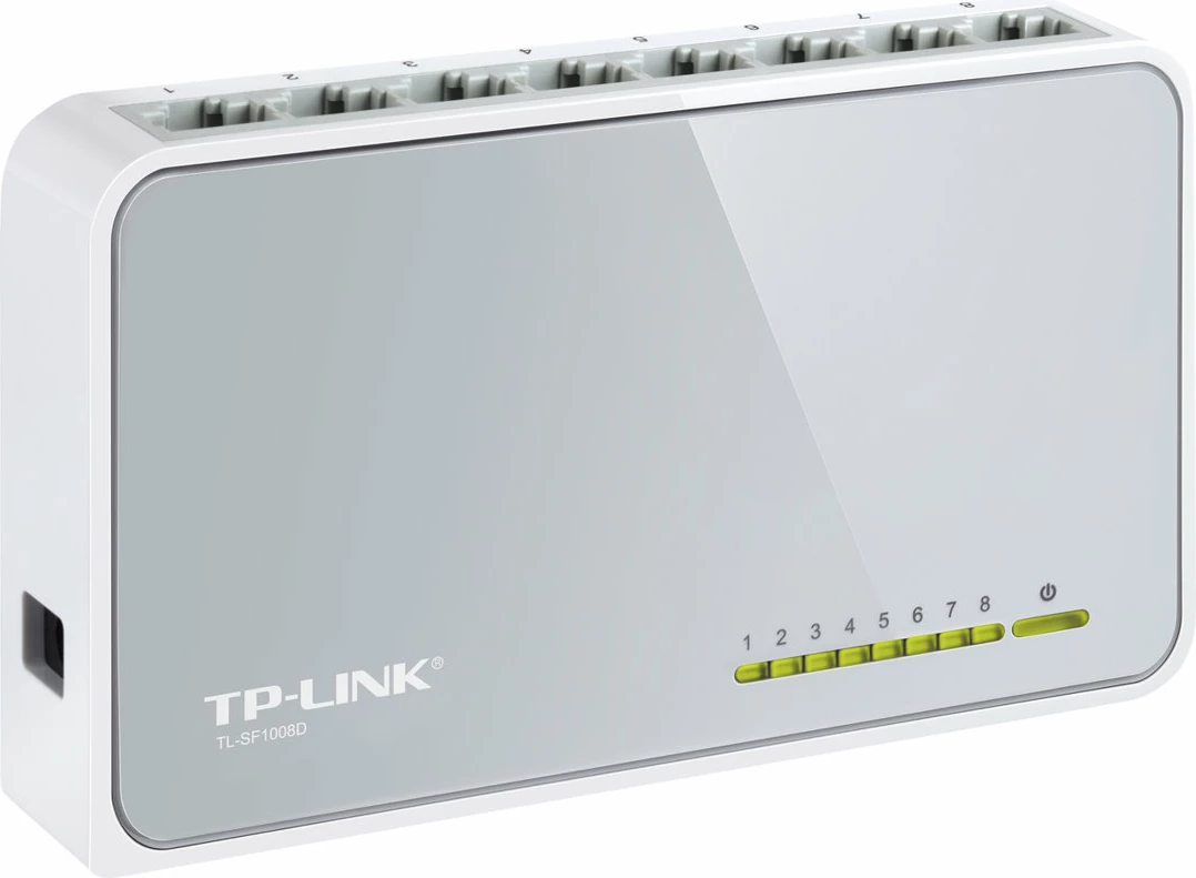 Switch TP-LINK TL-SF1008D, 8 porta, Fast Ethernet, Bardhë