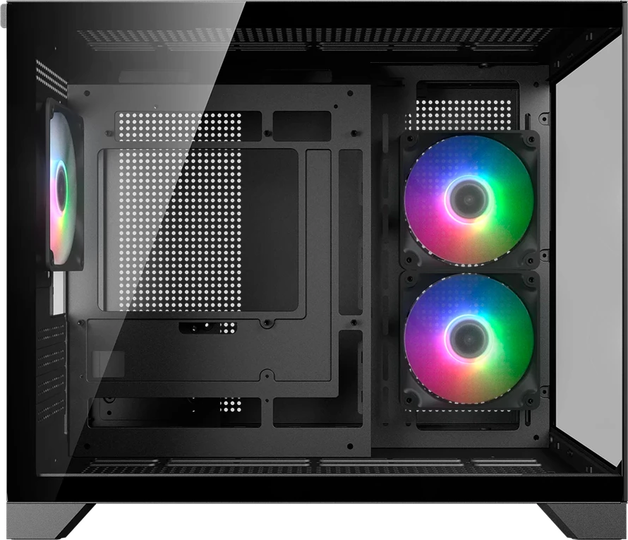Kasë COUGAR FV150 Mini RGB, Mini Tower, Micro-ATX/Mini-ITX, 3x120mm RGB, USB-C, e zezë