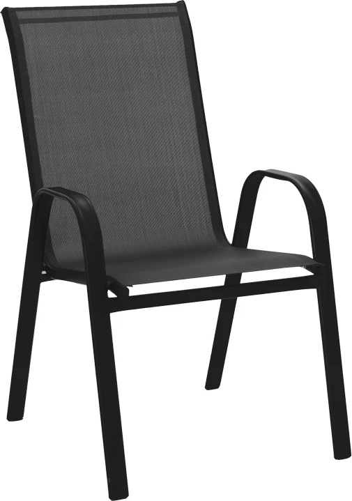 Tavolinë me karrige për terasë, ngjyrë e zezë, Φ60x70cm