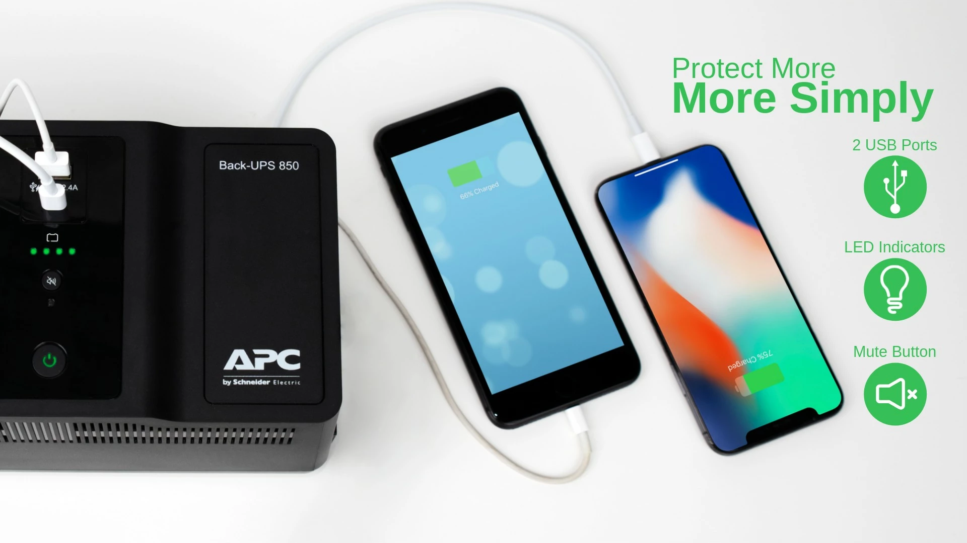 UPS APC Back-UPS BE850G2-GR, 850VA, 2 USB, 8 prizë, e zezë