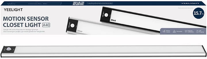 Llambë me sensor Yeelight Motion Sensor Closet Light A40, 40cm, 2700K, argjendtë