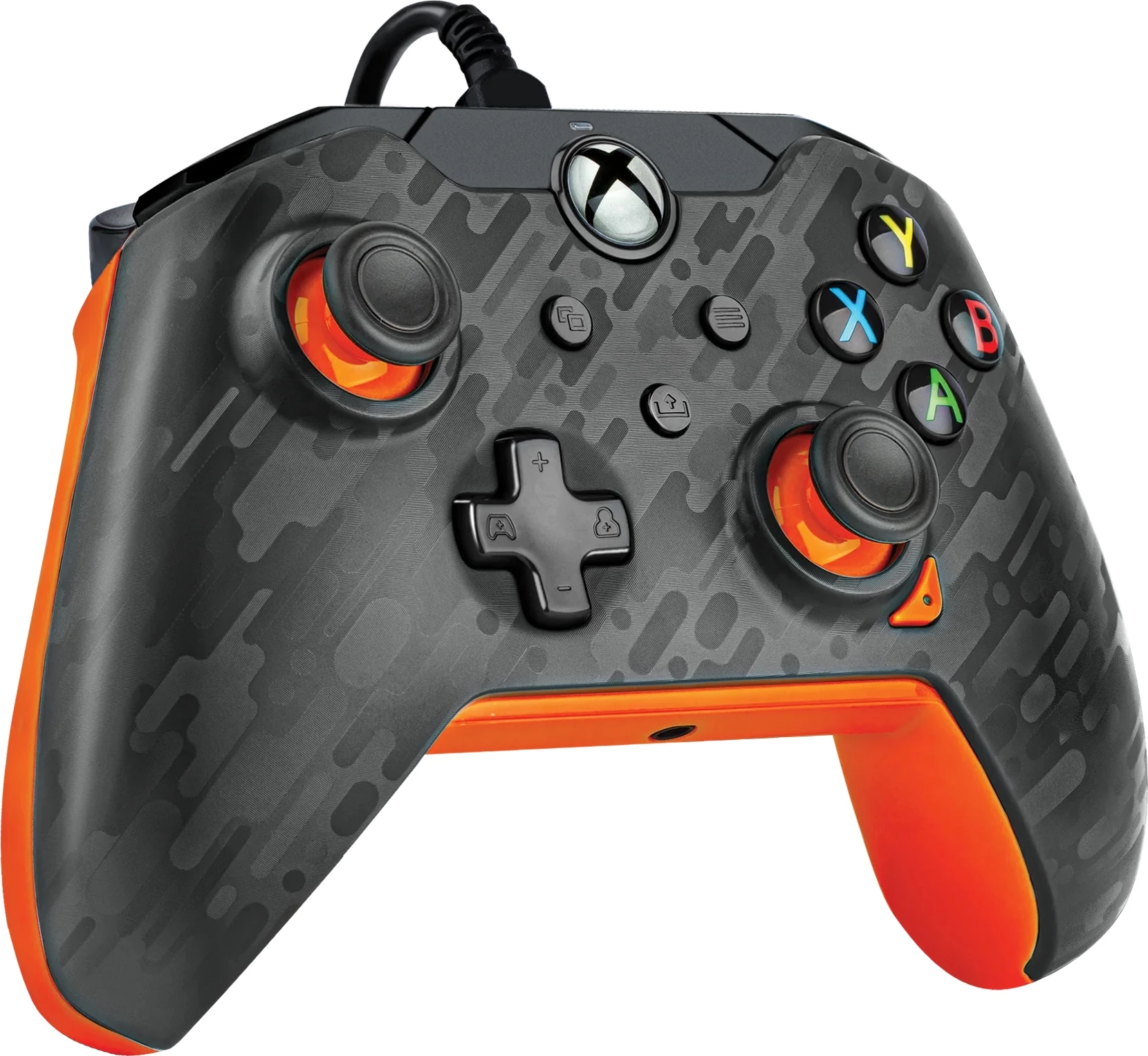 Kontroller me kabllo PDP Xbox Wired Controller Carbon Atomic, kabllo 2.5 m, gri/portokalli